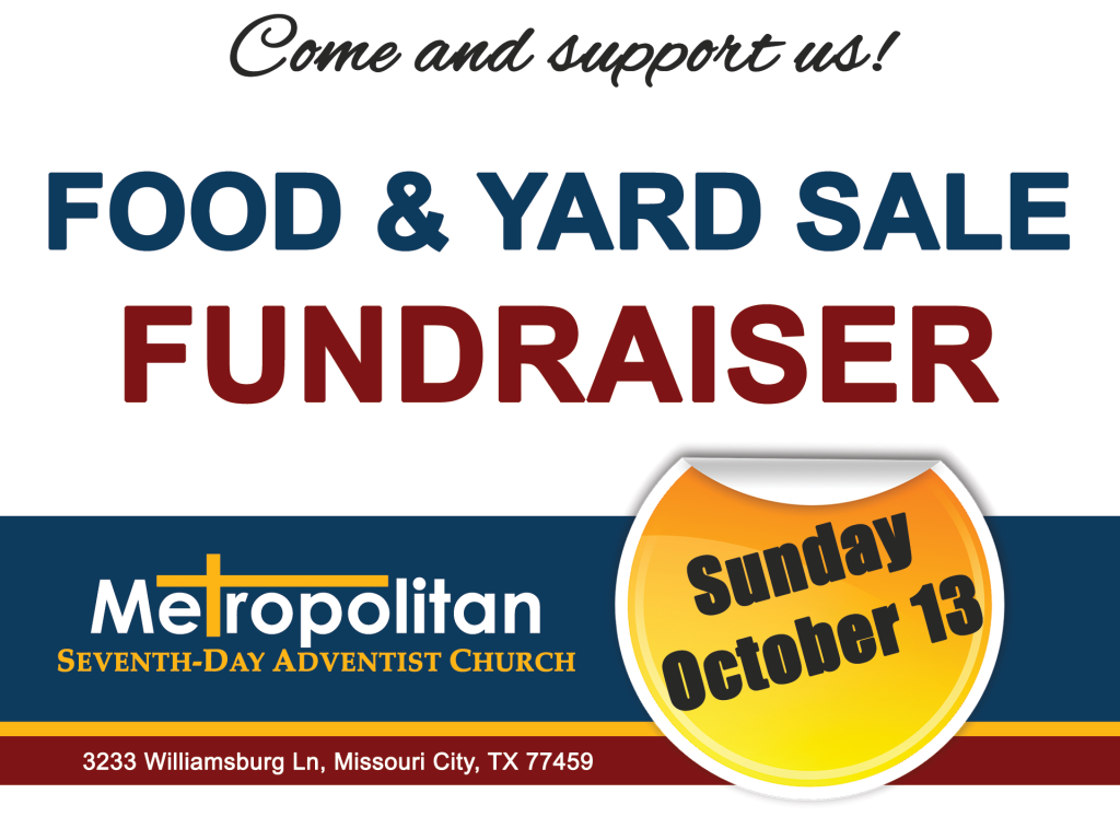 Garage Sale – Food Sale – Church Fundraising October 13